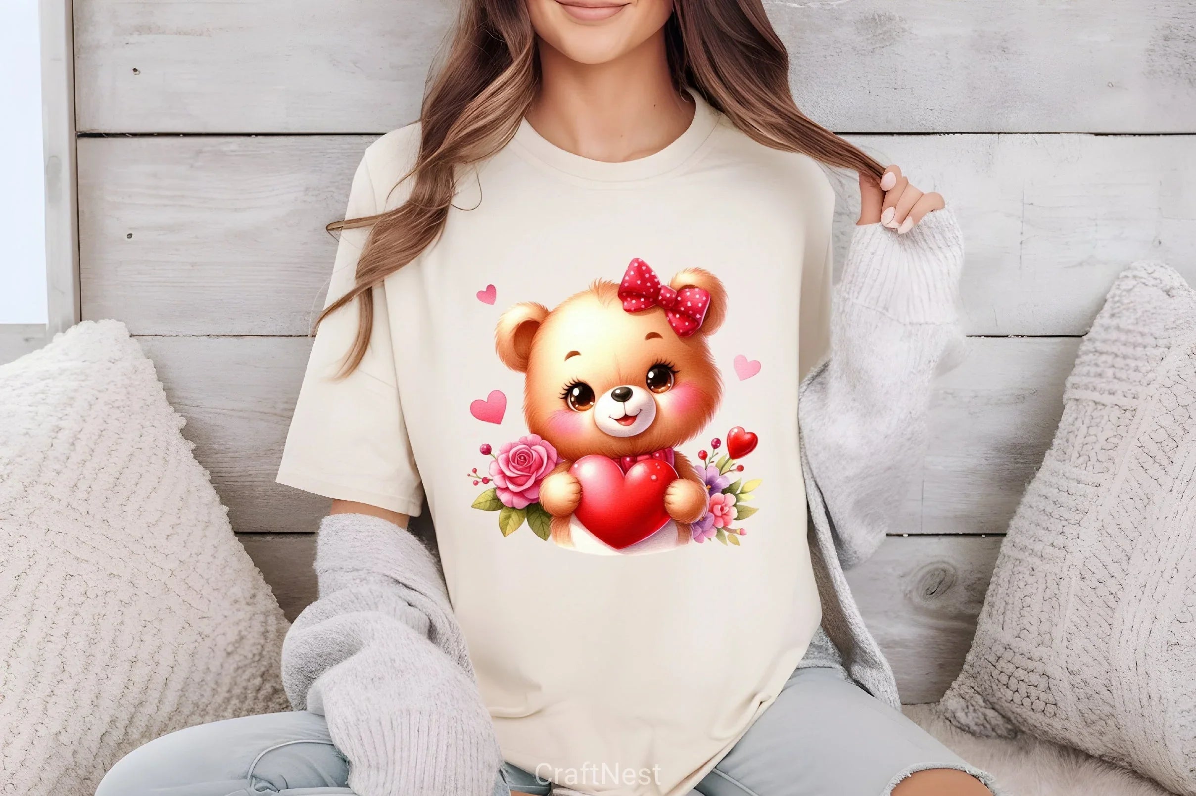 Valentine Teddy Bear Clipart Bundle 3 - CraftNest - Digital Crafting and Art