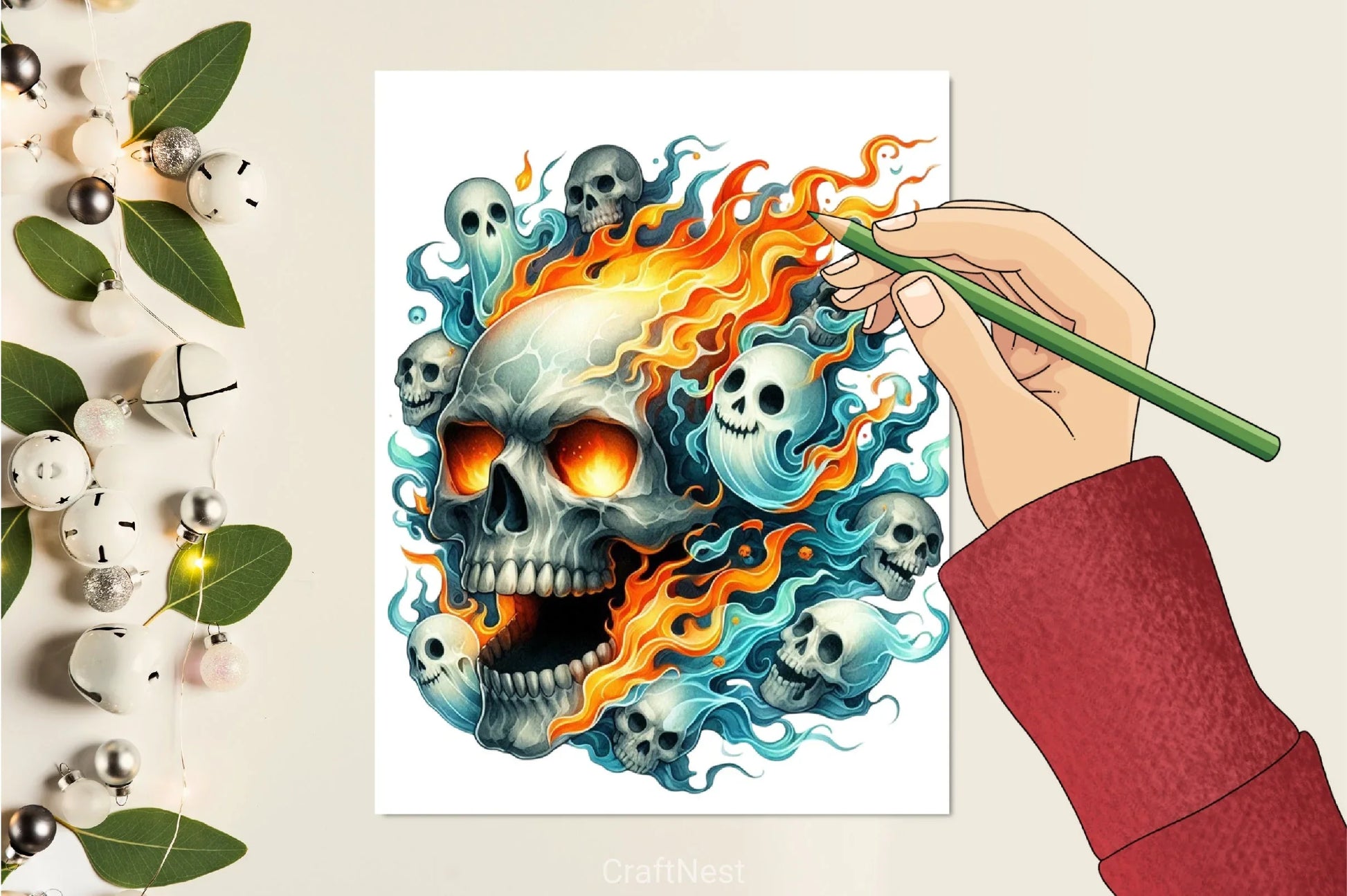 Skull Flames Clipart Bundle - CraftNest - Digital Crafting and Art