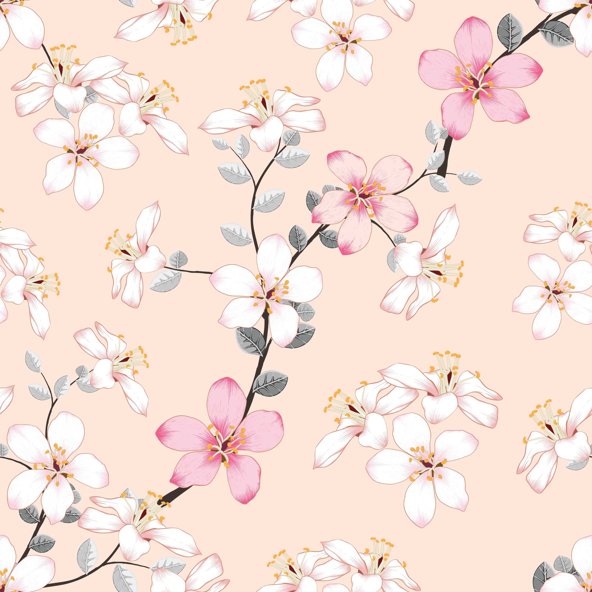 Ink Flowers Seamless Digital Paper - CraftNest - Digital Crafting and Art