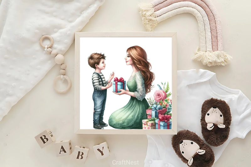 Mom & Baby Clipart Bundle - CraftNest - Digital Crafting and Art