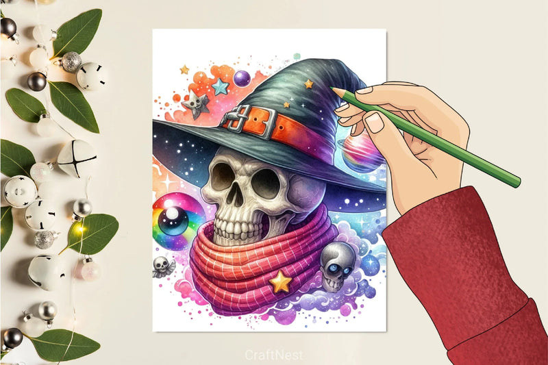 Witch Skull Clipart Bundle - CraftNest - Digital Crafting and Art