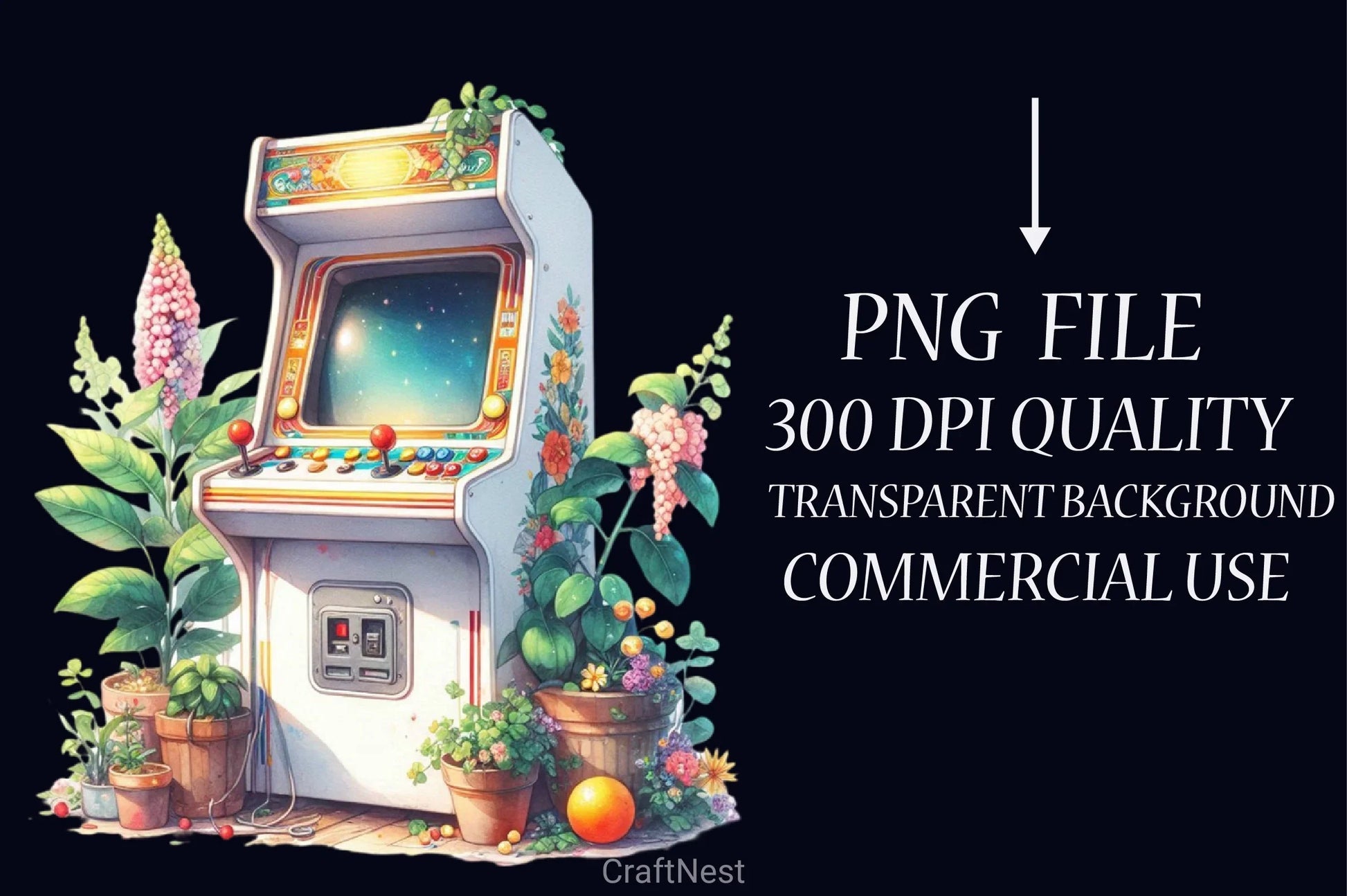 Retro Arcade Machine Clipart Bundle - CraftNest - Digital Crafting and Art