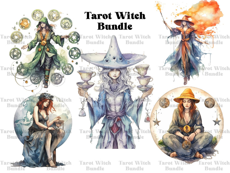 Tarot Witches Clipart - CraftNest
