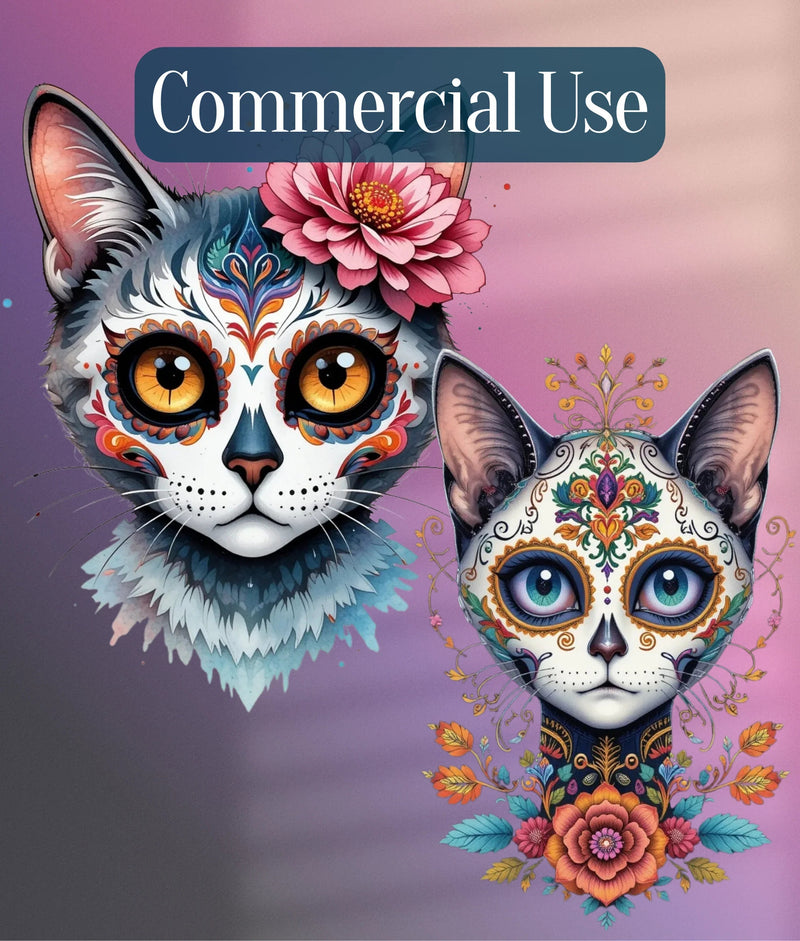 Dia de los Muertos Cats Clipart Bundle - CraftNest - Digital Crafting and Art