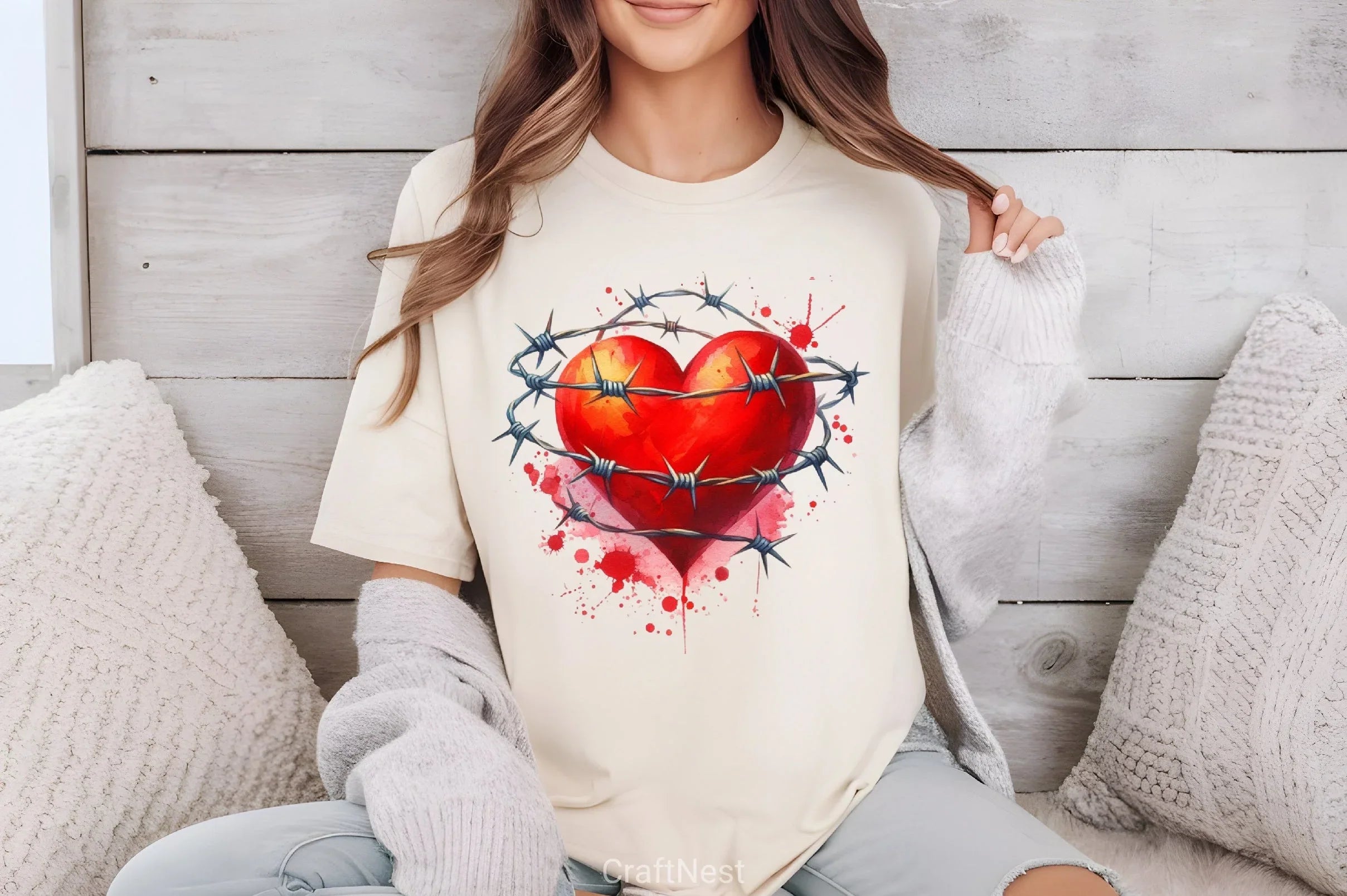 Valentine Barbed Wire Heart Clipart Bundle - CraftNest - Digital Crafting and Art