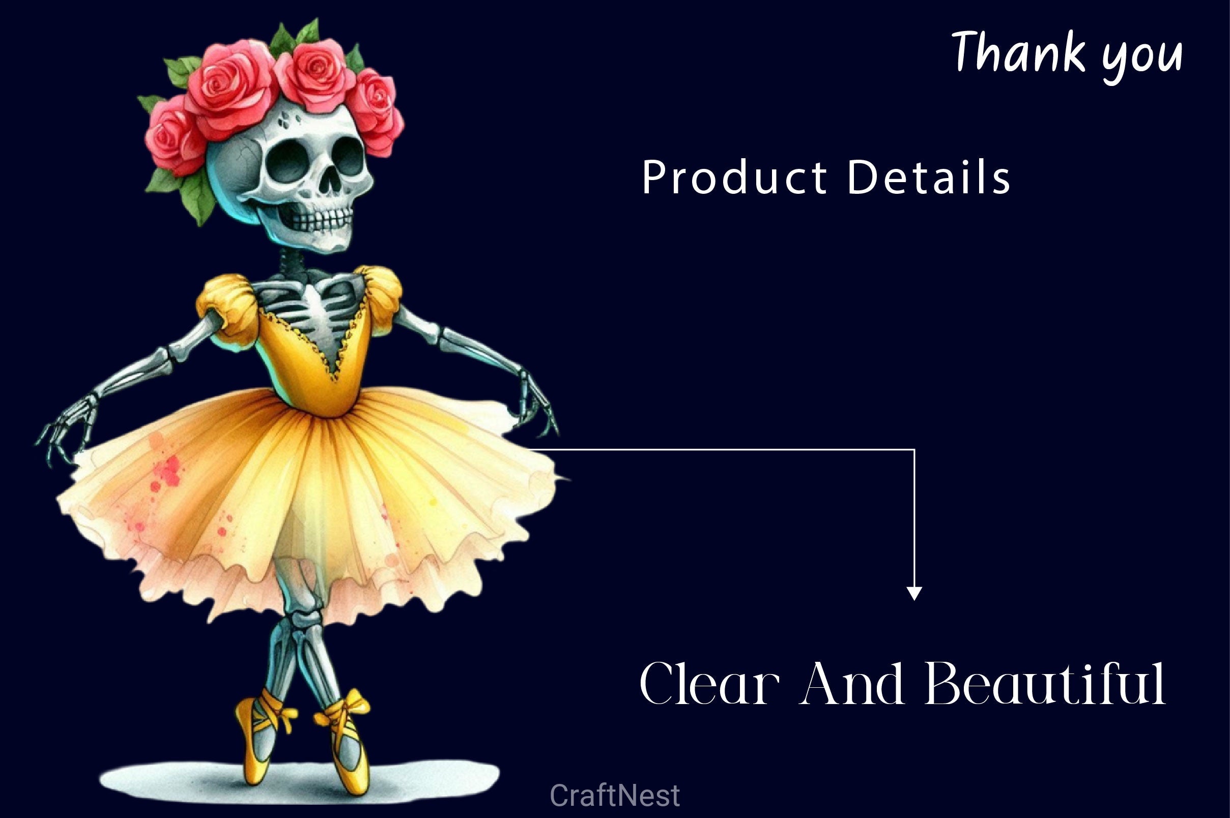 Ballerina Skeleton Clipart Bundle