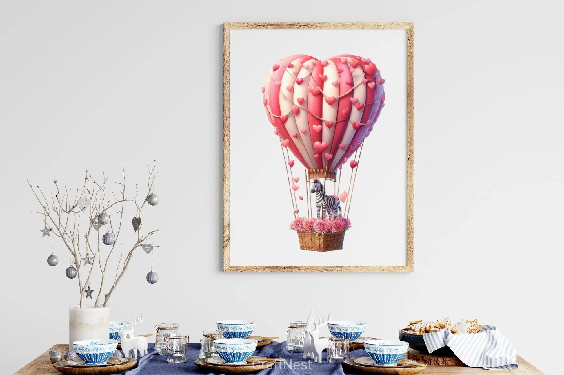 Valentine's Hot Air Balloon Animals Clipart Bundle - CraftNest - Digital Crafting and Art