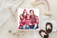 Retro Pink Christmas Clipart Bundle 12 - CraftNest - Digital Crafting and Art