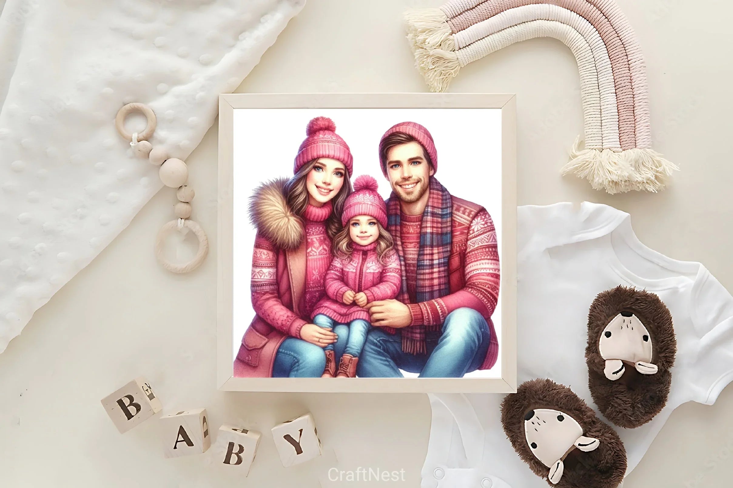 Retro Pink Christmas Clipart Bundle 12 - CraftNest - Digital Crafting and Art