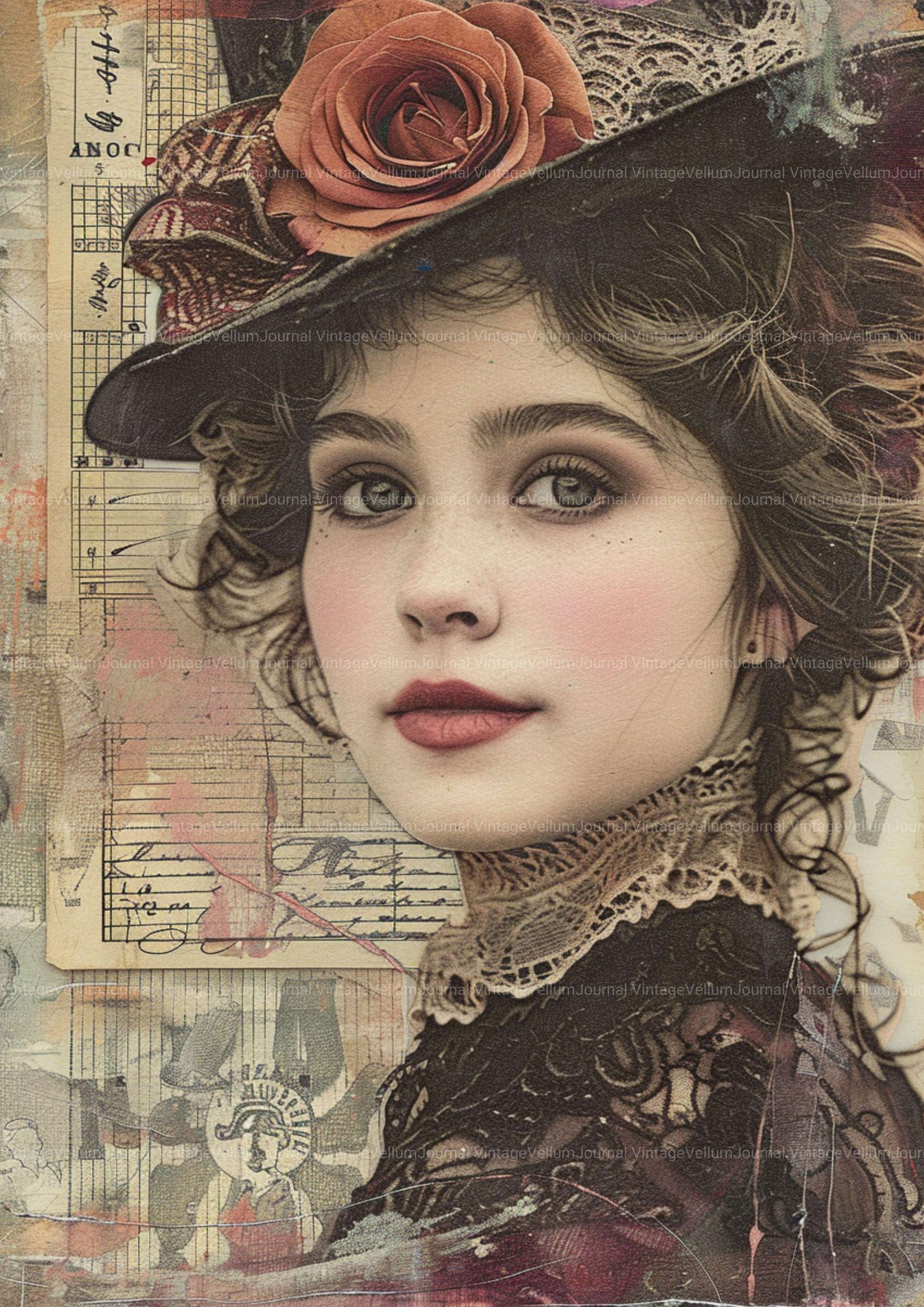 Woman Junk Journal Pages - CraftNest - Digital Crafting and Art