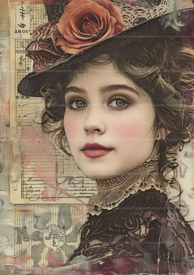 Woman Junk Journal Pages - CraftNest - Digital Crafting and Art