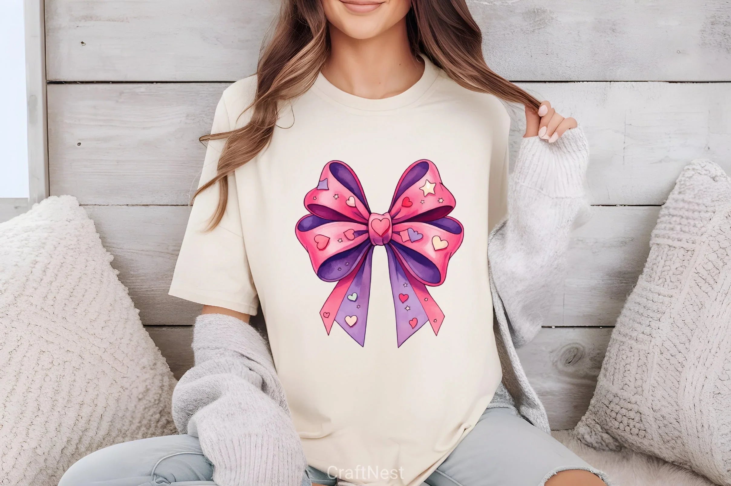 Watercolour Hot Pink Bows Clipart Bundle - CraftNest - Digital Crafting and Art