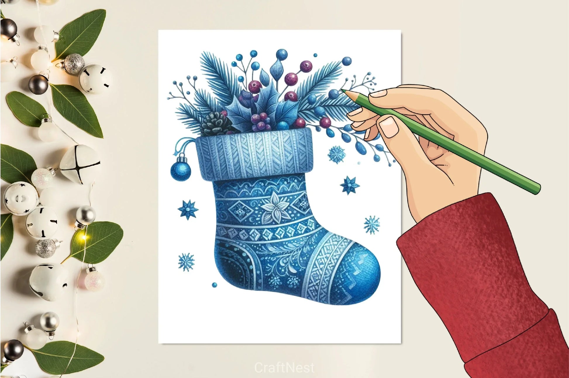 Blue Christmas Clipart Bundle 3 - CraftNest - Digital Crafting and Art