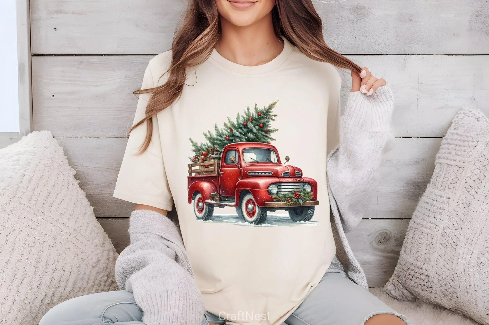 Christmas Red Truck Clipart Bundle - CraftNest - Digital Crafting and Art