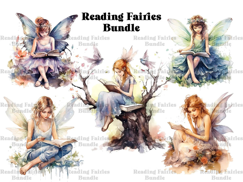 Reading Fairies Clipart - CraftNest