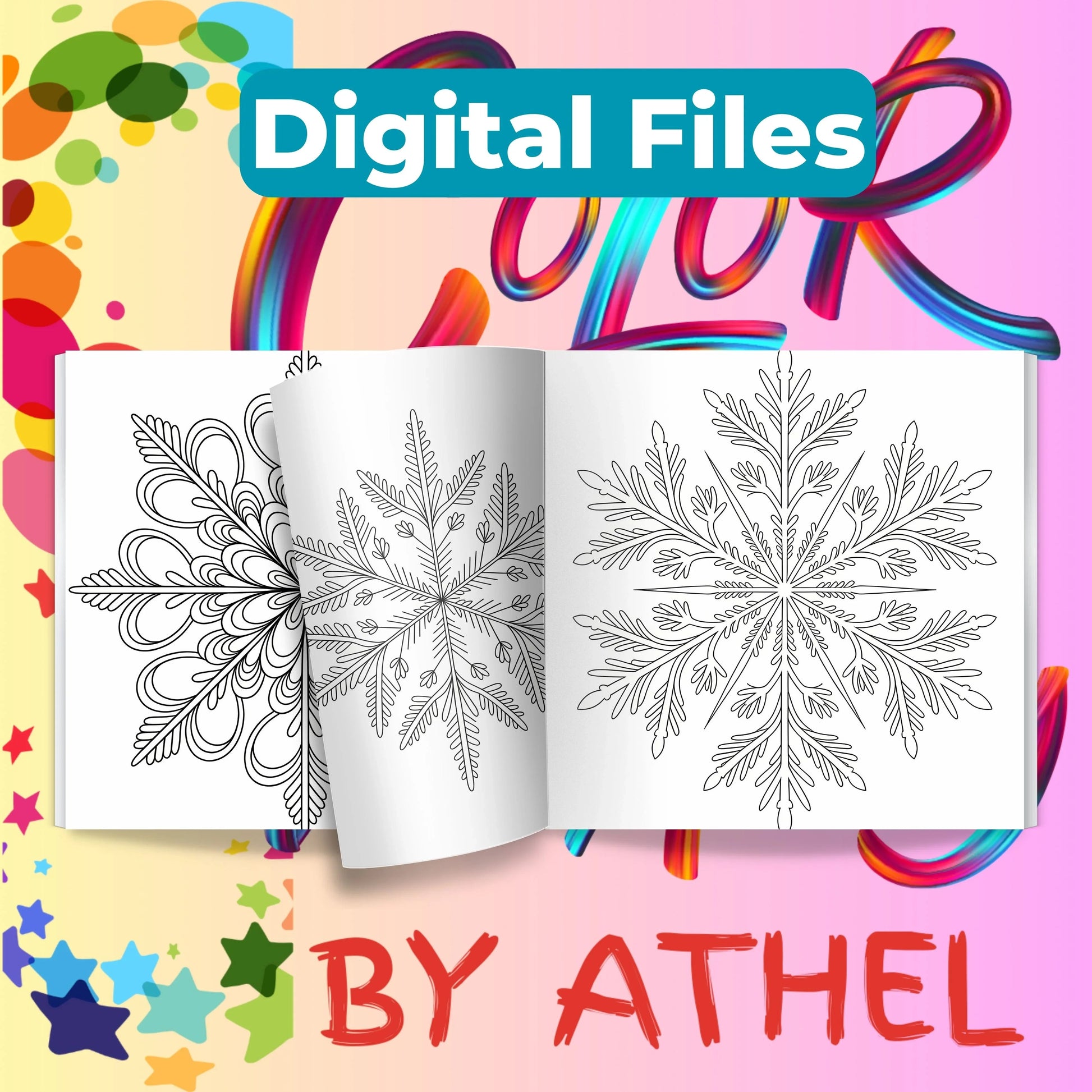 Snowflake Mandala Coloring Book Bundle - CraftNest - Digital Crafting and Art