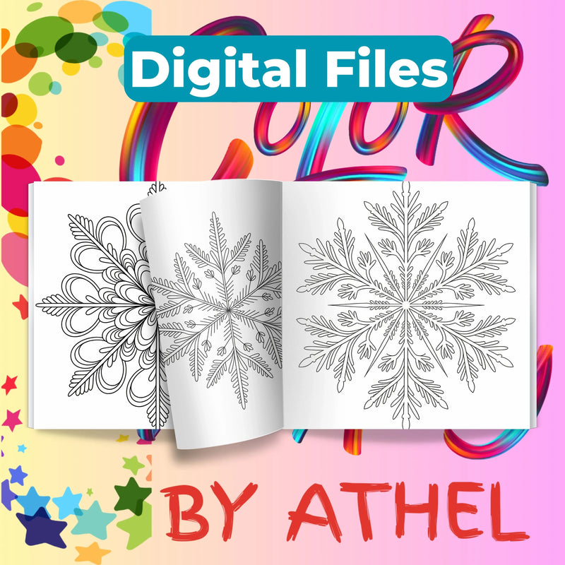 Snowflake Mandala Coloring Book Bundle - CraftNest - Digital Crafting and Art