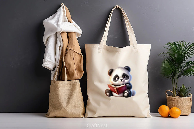 Panda Reading Book Clipart Bundle - CraftNest - Digital Crafting and Art