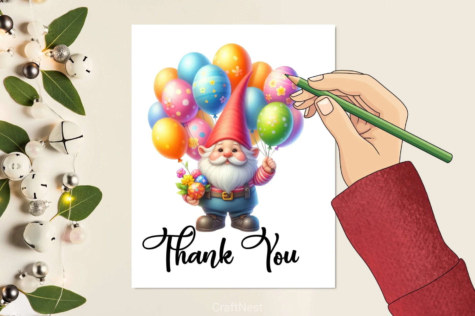 Gnome Balloons Clipart Bundle - CraftNest - Digital Crafting and Art