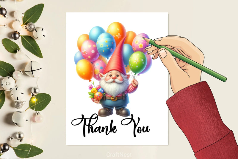 Gnome Balloons Clipart Bundle - CraftNest - Digital Crafting and Art