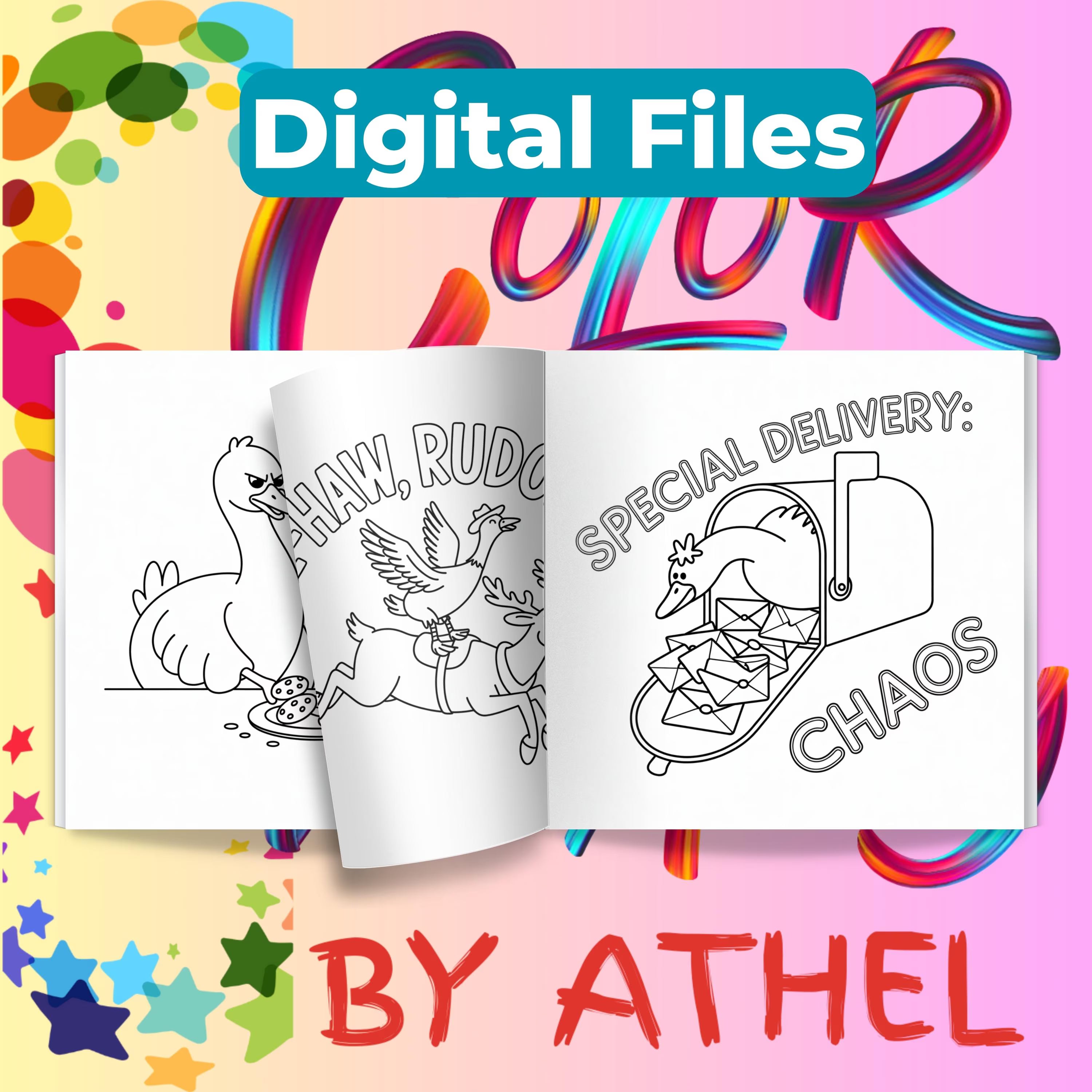 Funny Christmas Goose Coloring Book Bundle - CraftNest - Digital Crafting and Art