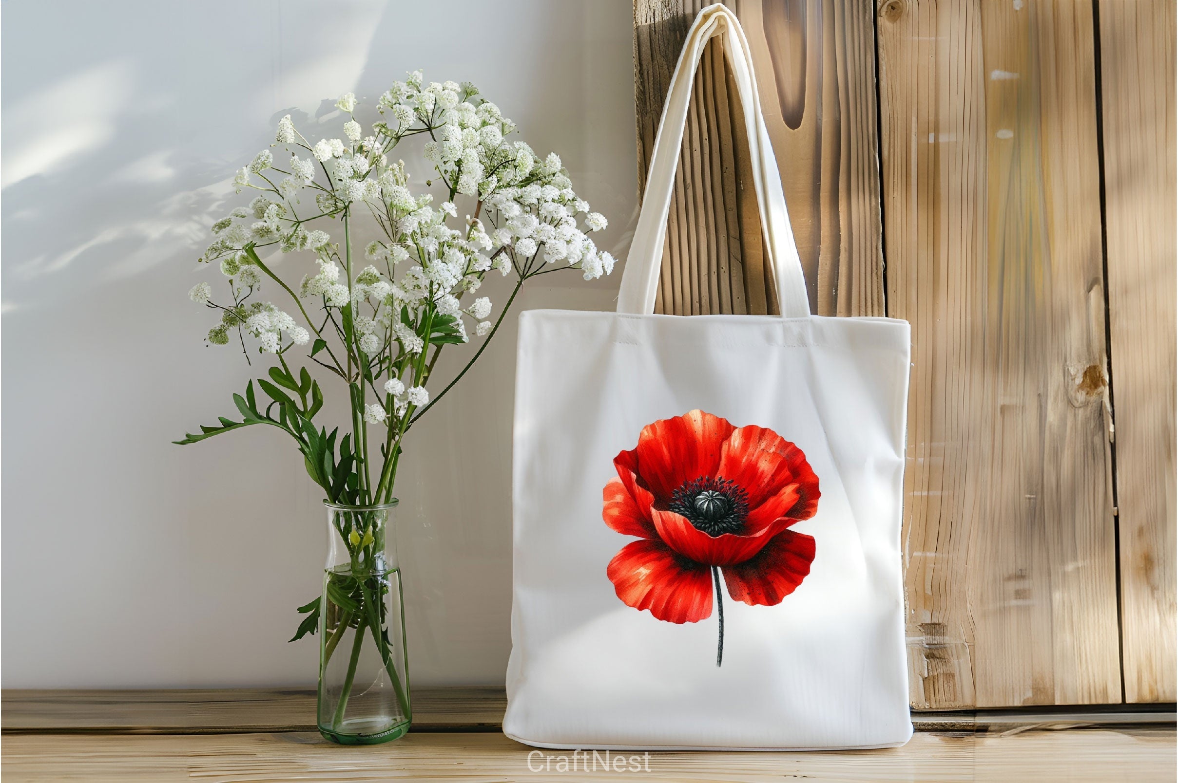 Aesthetic Poppy Flowers Clipart Bundle