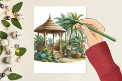 Pavilion Garden Flowers Clipart Bundle - CraftNest - Digital Crafting and Art