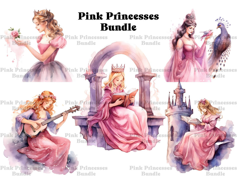 Pink Princesses Clipart - CraftNest