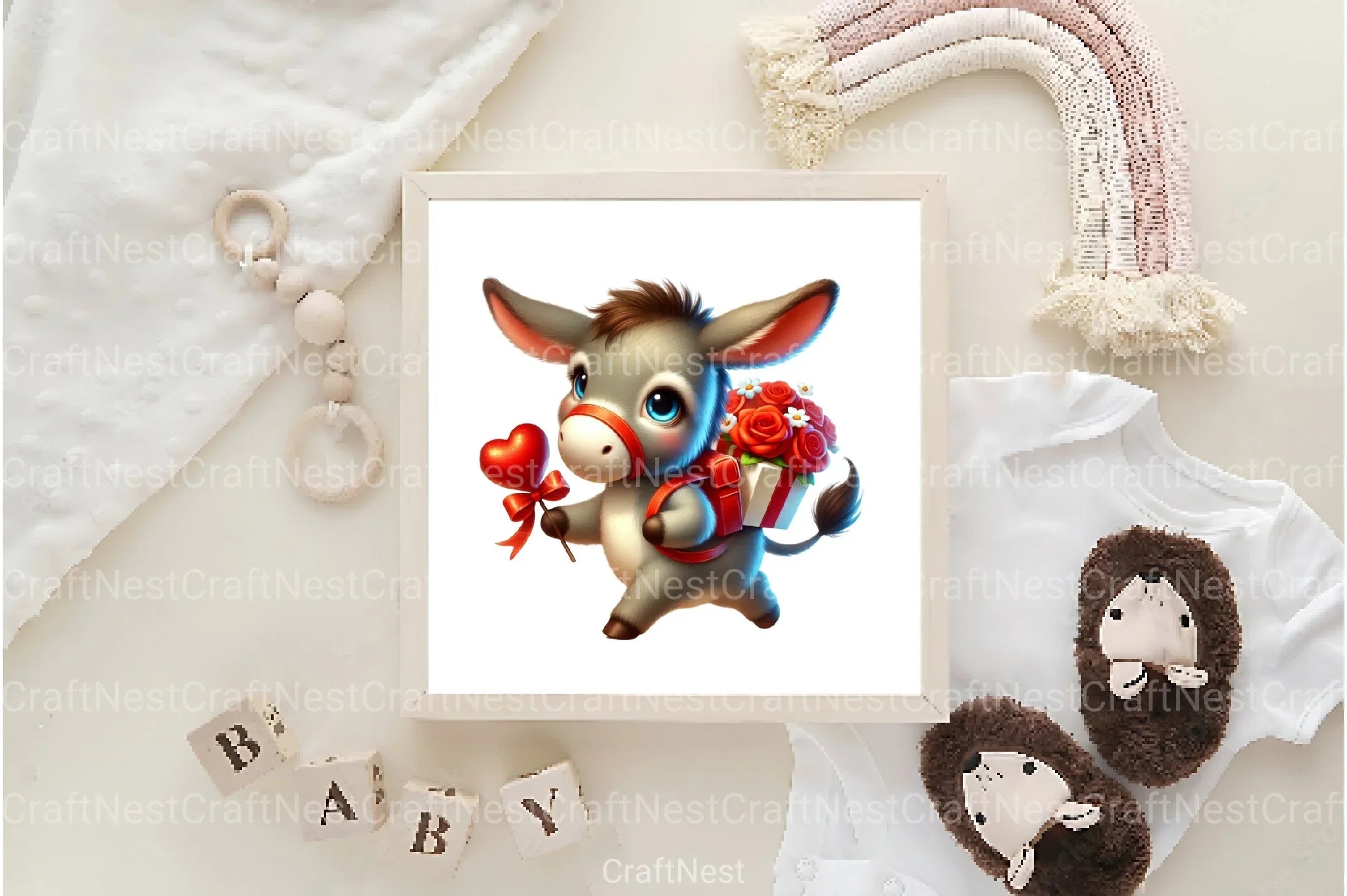 Valentine's Day Funny Donkey Clipart Bundle - CraftNest - Digital Crafting and Art