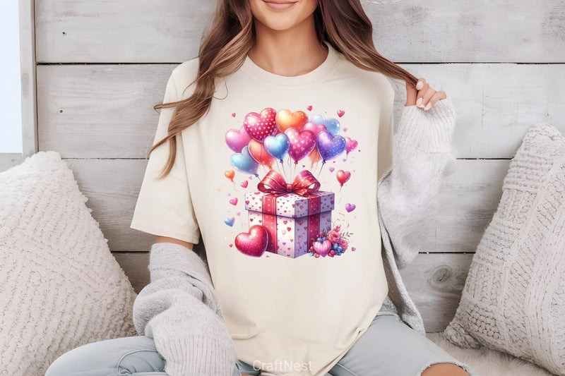 Valentine Gift Box Balloons Clipart Bundle - CraftNest - Digital Crafting and Art