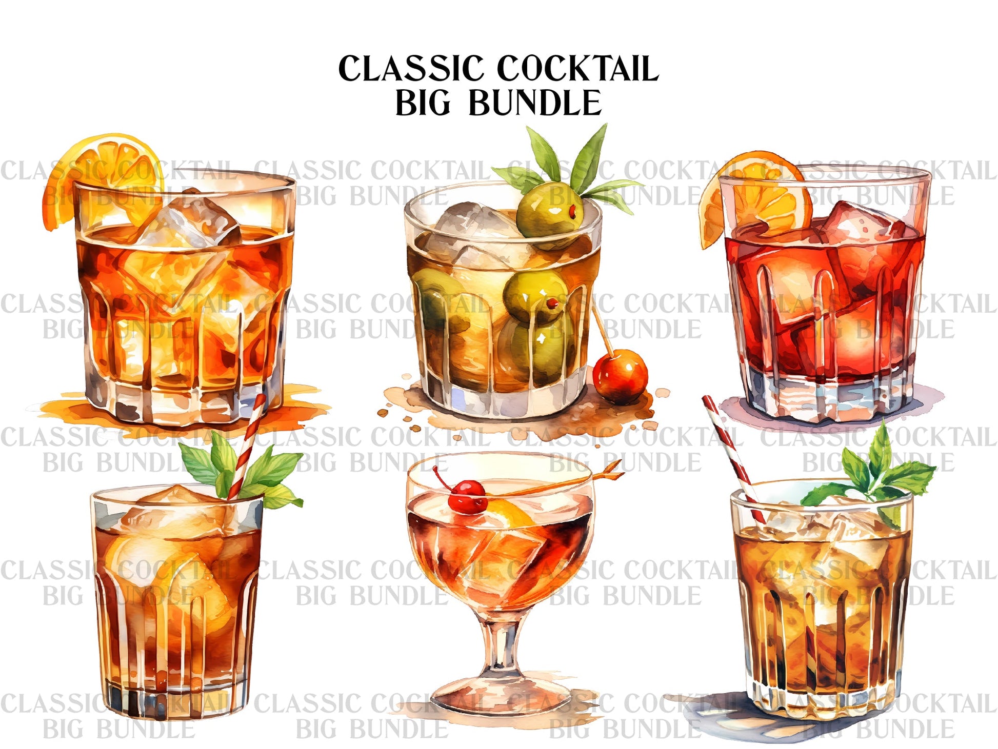 Classic Cocktail Clipart - CraftNest