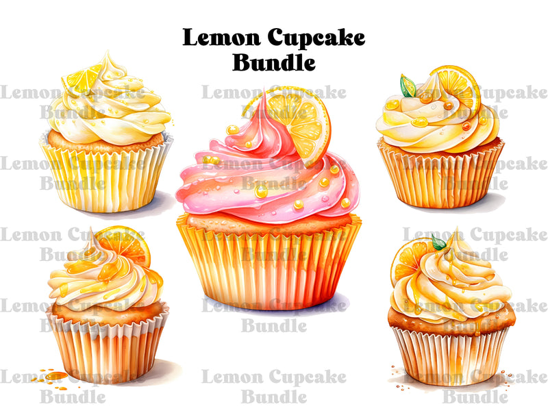 Lemon Cupcakes Clipart - CraftNest