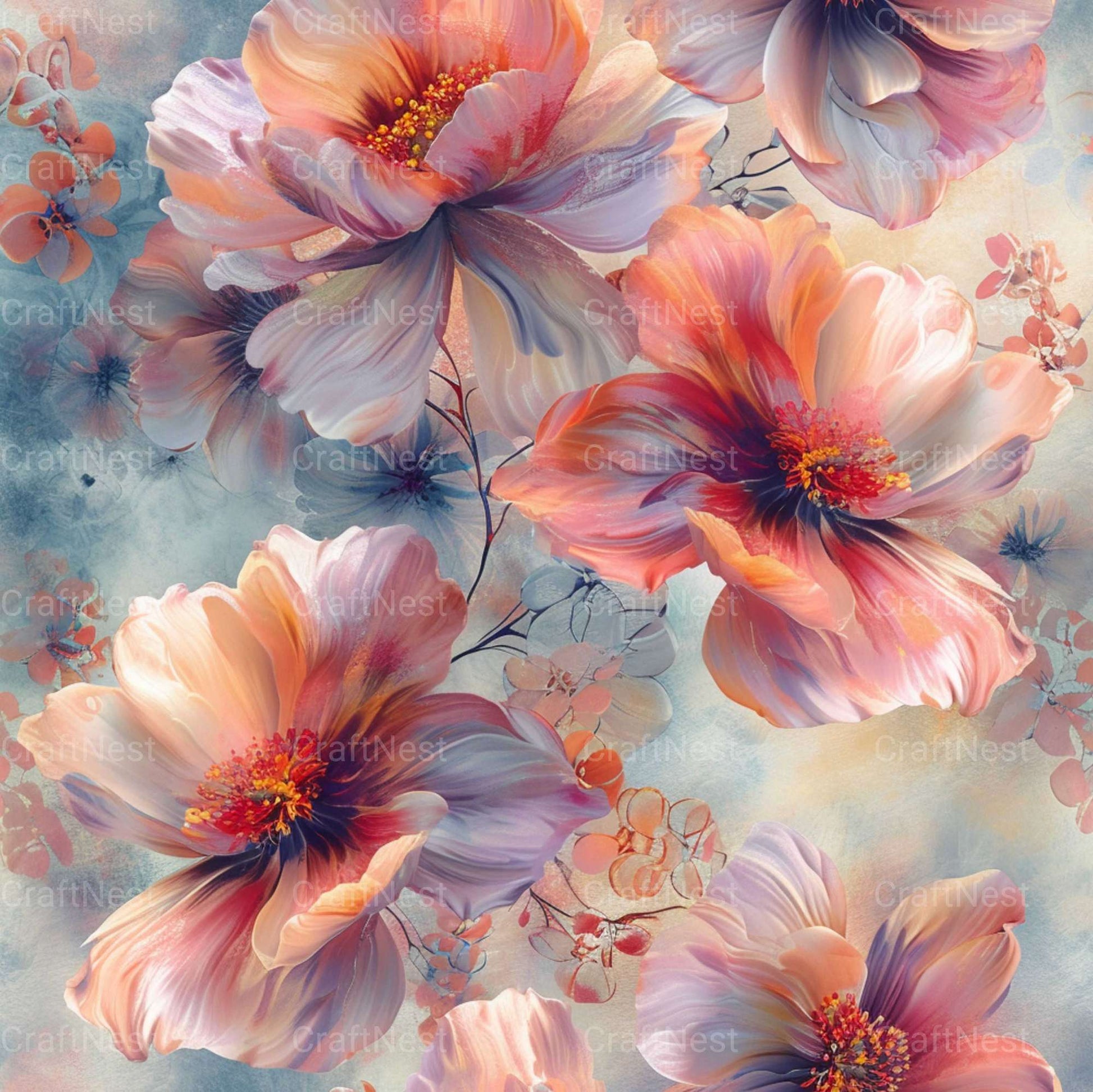 Fluid Floral Textures - CraftNest - Digital Crafting and Art