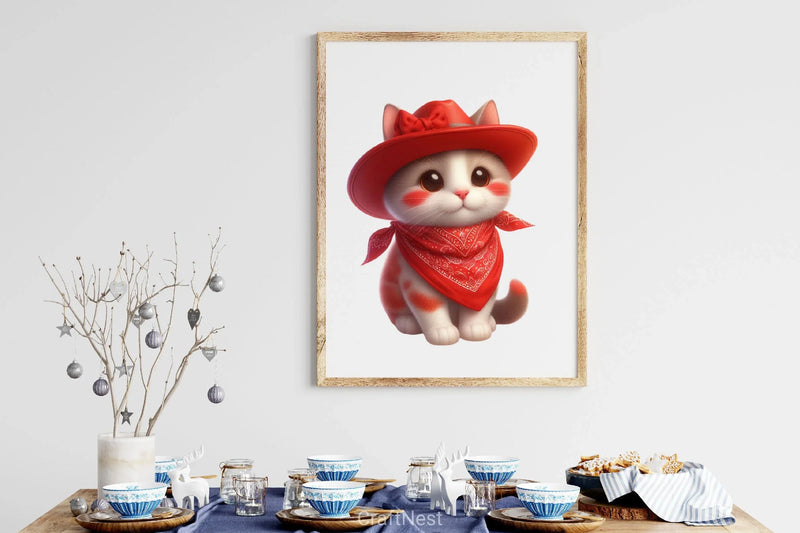 Valentine's Cat Bandana Clipart Bundle - CraftNest - Digital Crafting and Art