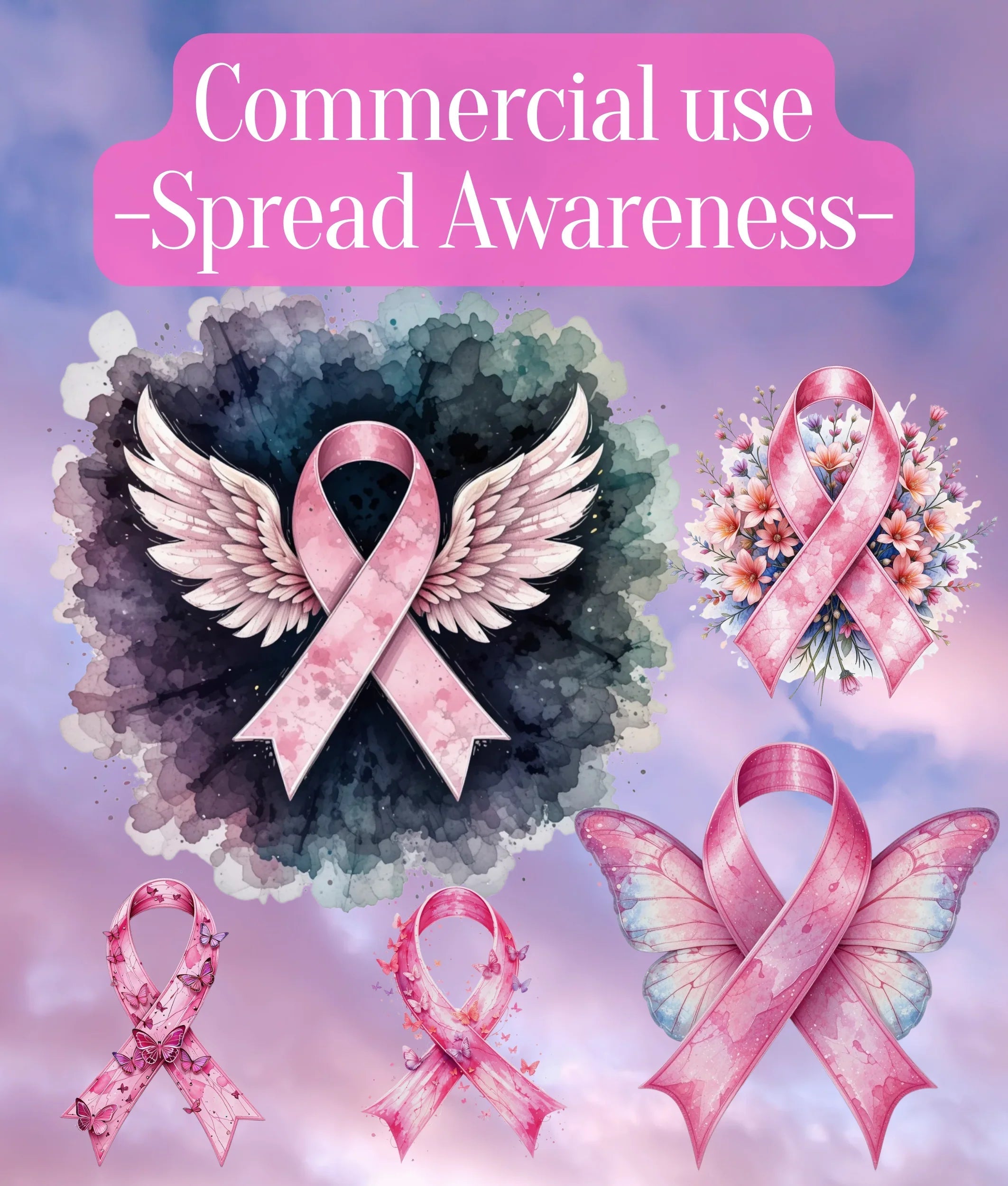 Breast Cancer Awareness Clipart Bundle - CraftNest - Digital Crafting and Art