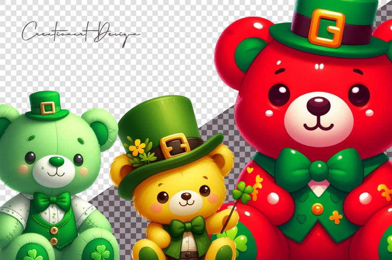 St Patrick's Teddy Bear Clipart Bundle - CraftNest - Digital Crafting and Art