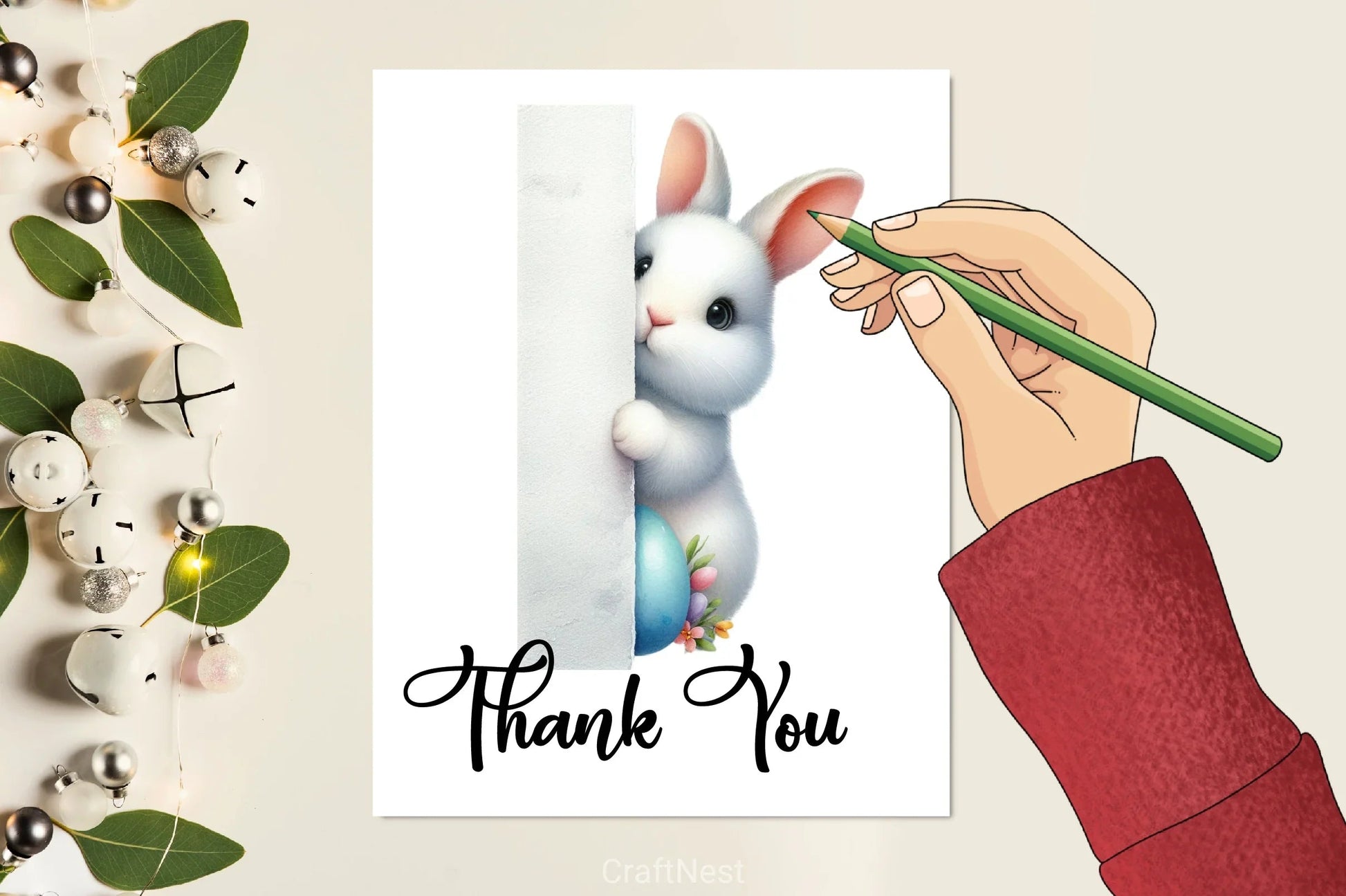 Easter Bunny Peeking Clipart Bundle - CraftNest - Digital Crafting and Art