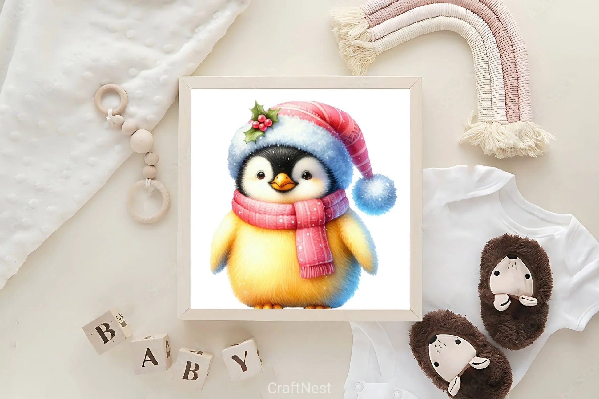 Watercolour Pastel Yellow Christmas Clipart Bundle - CraftNest - Digital Crafting and Art