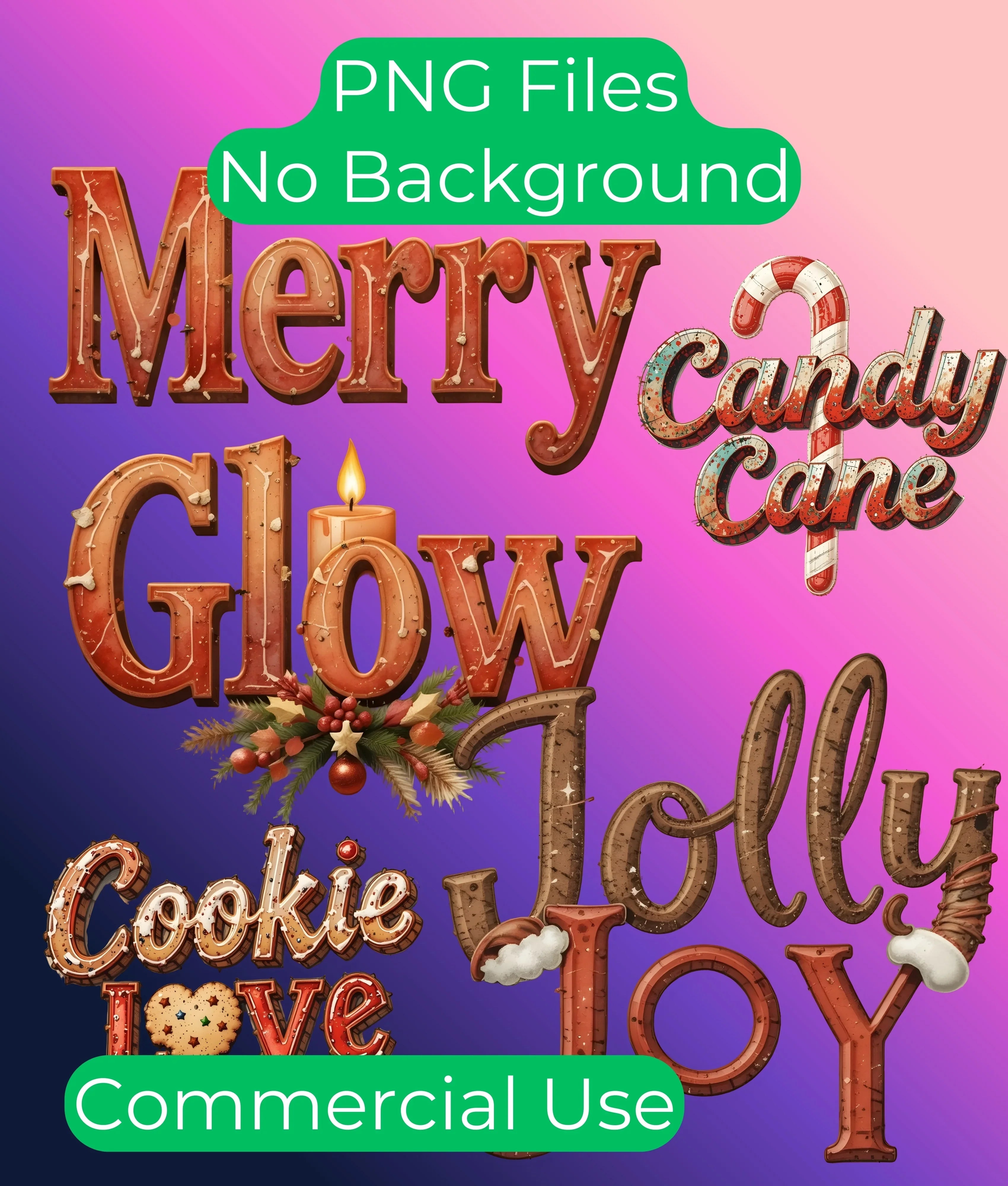 Vintage Christmas Texts Clipart Bundle - CraftNest - Digital Crafting and Art