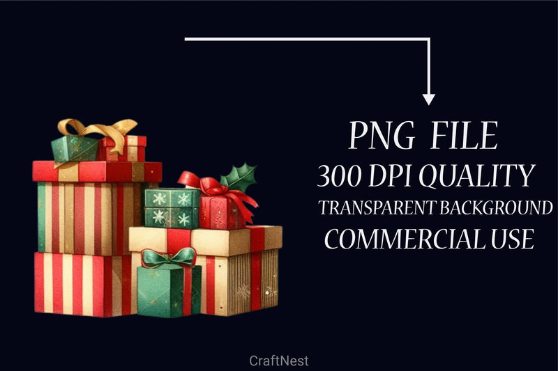 Retro Christmas Clipart Bundle 6 - CraftNest - Digital Crafting and Art