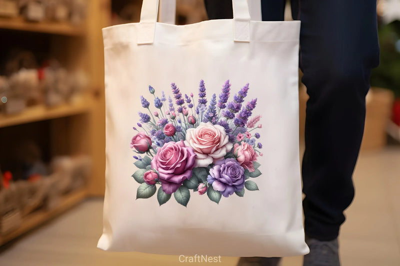 Roses & Lavender Clipart Bundle - CraftNest - Digital Crafting and Art