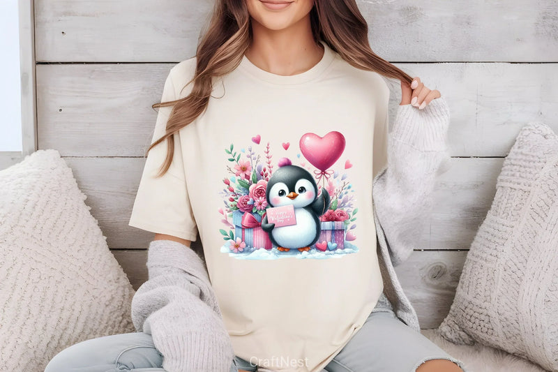 Valentine Penguin Clipart Bundle - CraftNest - Digital Crafting and Art