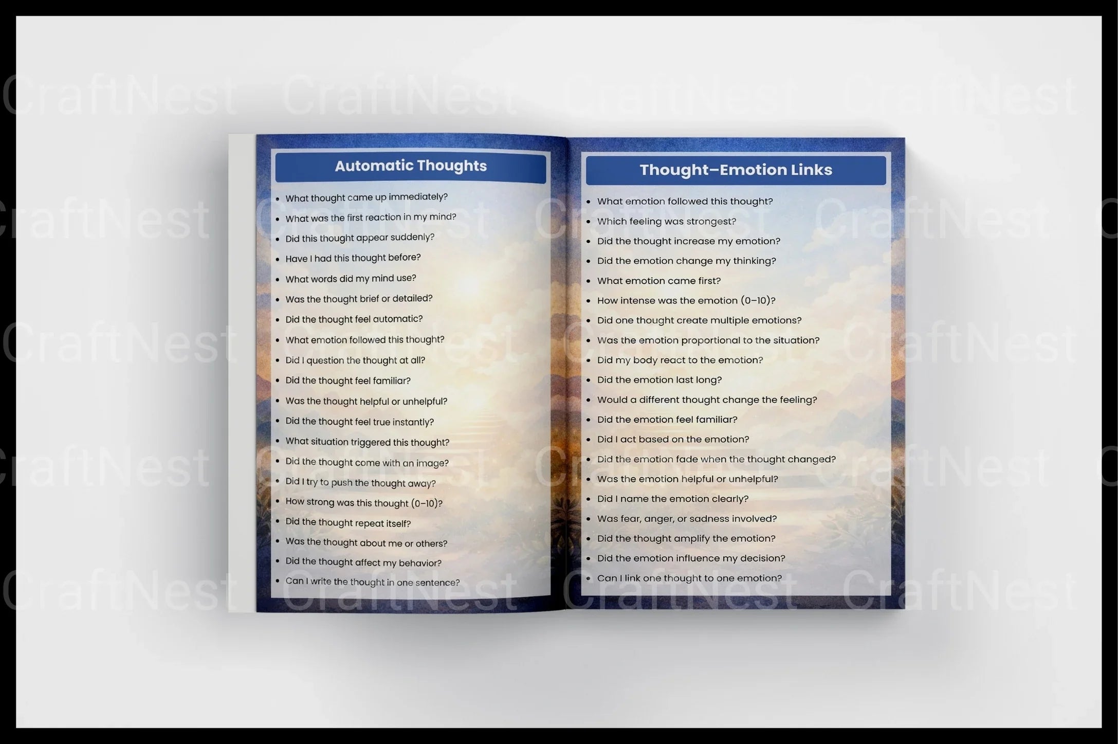 Cognitive Processing Prompts for CBT - CraftNest - Digital Crafting and Art
