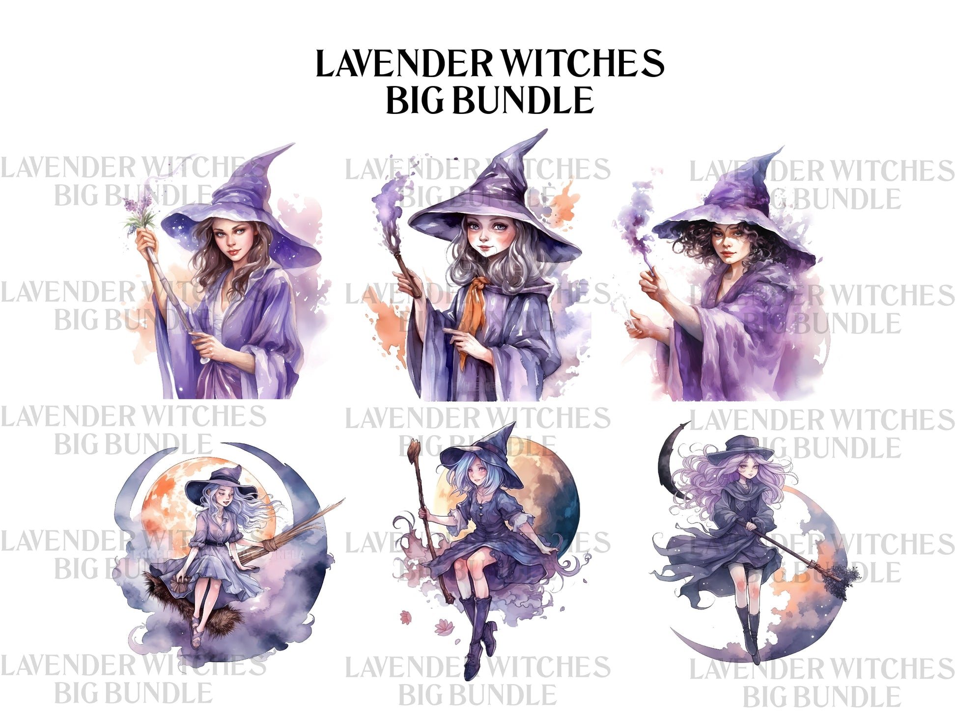 Purple Witches Clipart - CraftNest