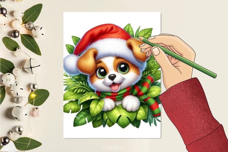 Christmas Peeking Dog Clipart Bundle - CraftNest - Digital Crafting and Art