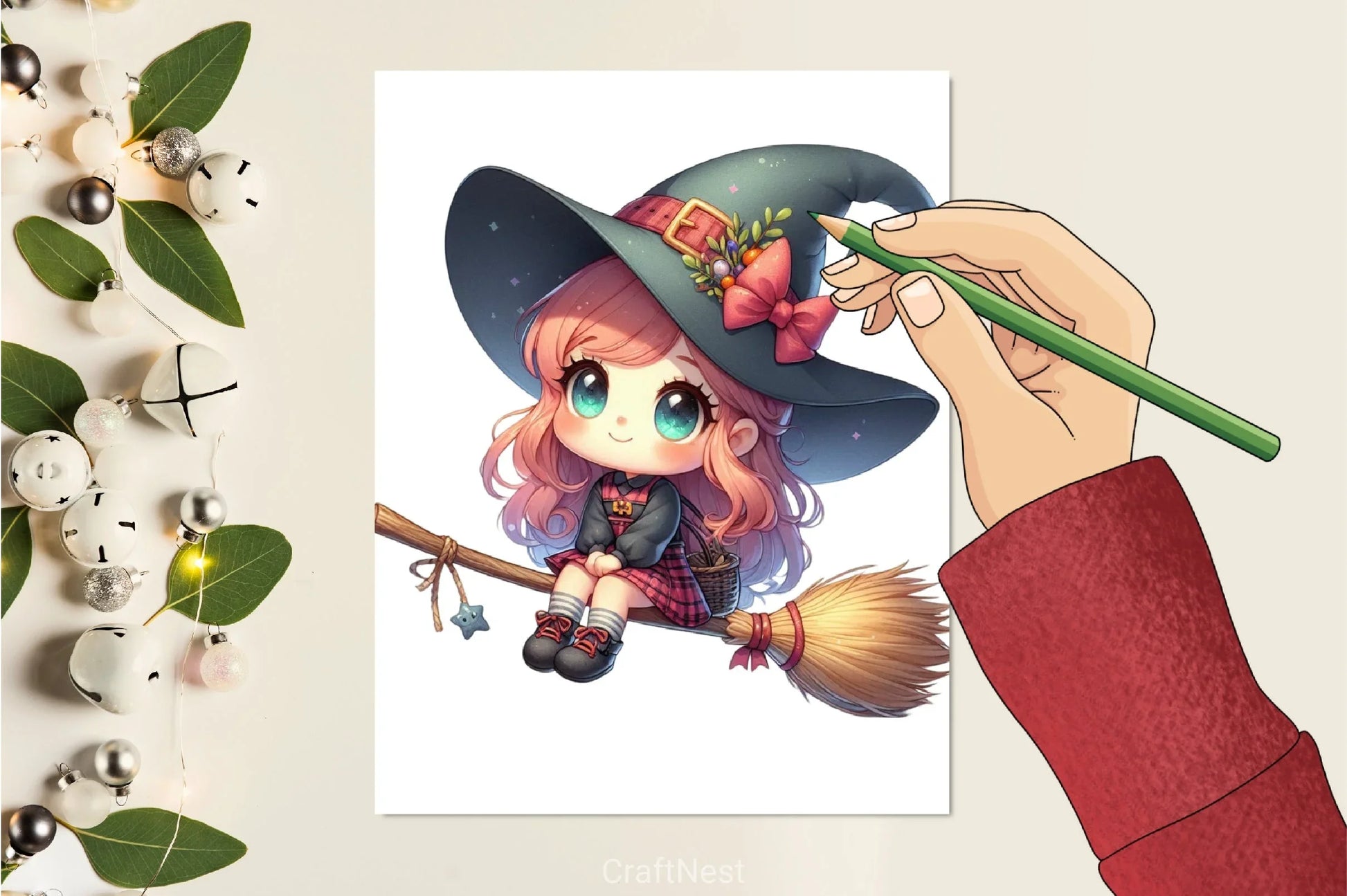 Cute Witch Halloween Clipart Bundle - CraftNest - Digital Crafting and Art