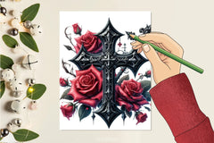 Gothic Cross & Rose Clipart Bundle - CraftNest - Digital Crafting and Art