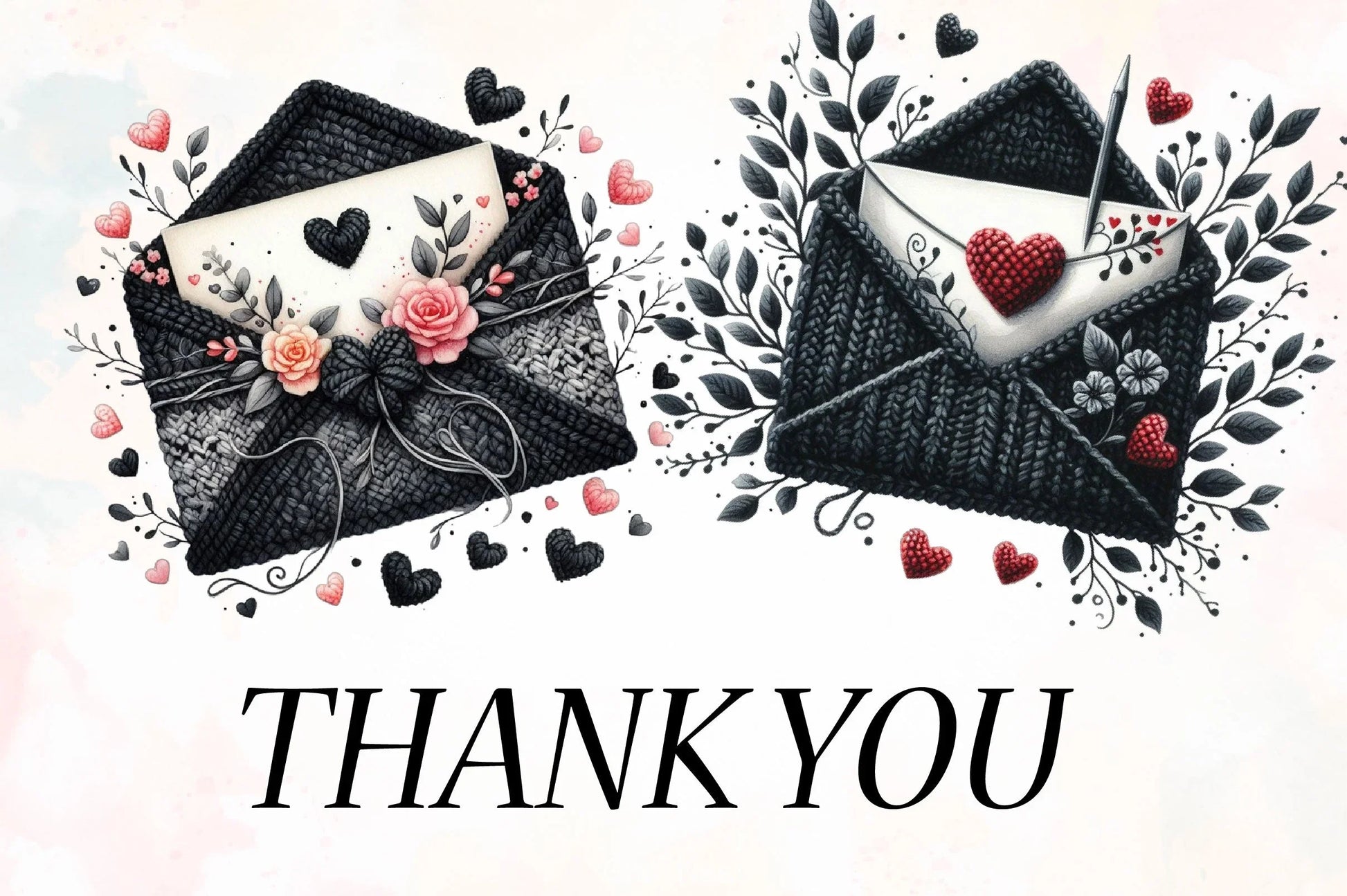 Black Valentine Crochet Envelopes Bundle - CraftNest - Digital Crafting and Art