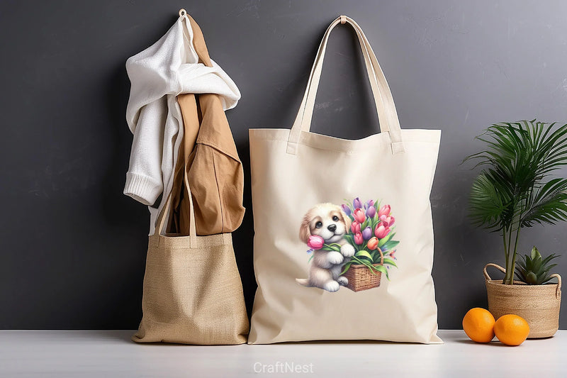 Cute Dog Flower Clipart Bundle - CraftNest - Digital Crafting and Art