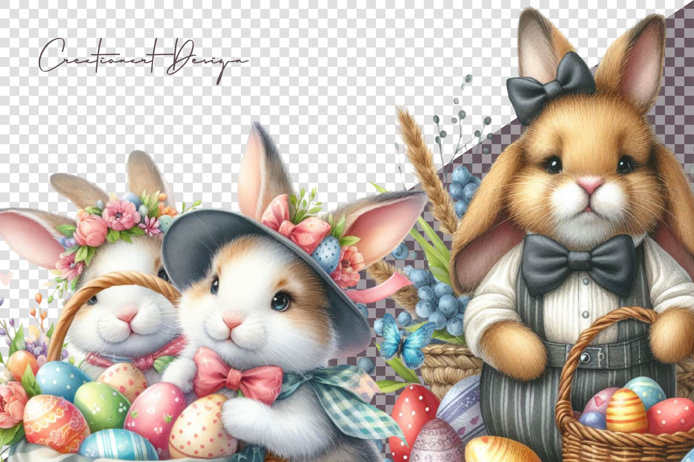 Easter Bunny Clipart Bundle 11 - CraftNest - Digital Crafting and Art